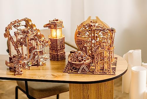 Wood Trick Spiral Wooden Marble Run 3D Wooden Puzzles for Adults to Build