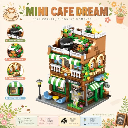 City Street View Building Blocks, Modular Architecture Model - color: Mocha Toned