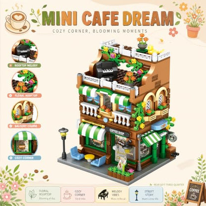 City Street View Building Blocks, Modular Architecture Model - color: Mocha Toned