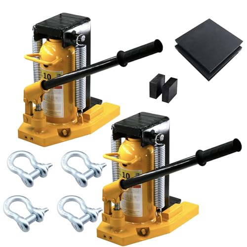 2 Set Hydraulic Toe Jack 10T/5T Manual Hydraulic Claw Jack 22000lbs/11000lbs Floor Jack with Rubber Pad - style: 2x10T