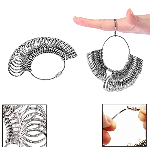 Ring Sizing and Repair Kit，Solid Aluminum Mandrel, Solid Premium Steel Ring Mandrel Hammerable Round Mandrel，Jewelry Mandrel and Mallet. Ring Size Fixer Repair Set - color: 5 items