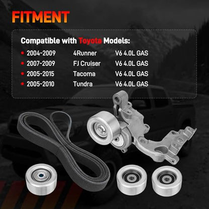Drive Serpentine Belt Tensioner & Idler Pulley Kit
