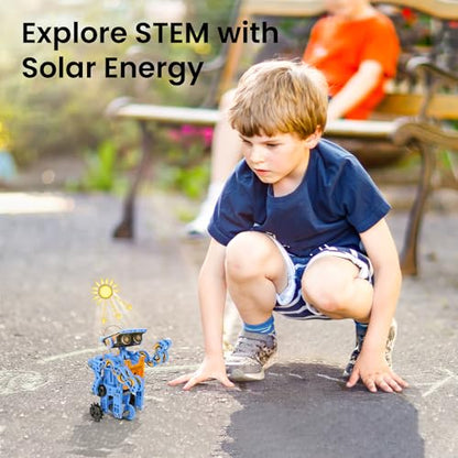 Sillbird Bundle - 2 Items Robot Building Kit with Remote Control & Solar Robot Toys, DIY Building Science Experiment Kit for Kids Aged 8-14, Christmas STEM Gift for Kids Teens Birthday