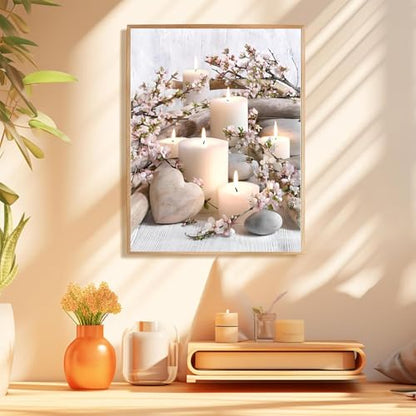 hkejoi Candle Diamond Art Kits for Adults, Diamond Painting Kit 12x16 Inch - color: Style 59