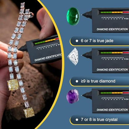 Diamond SE Tester- Professional Diamond & Moissanite Detector, 2-Second Results with LED/Sound Alert, Portable Gemstone Tester for Jewelry, Pawn Shops, Home Use (Includes Case & Batteries)