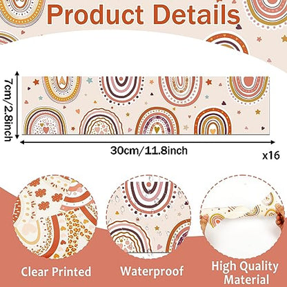 Boho Rainbow Welcome Bulletin Board Decoration Set Welcome Back to School Bulletin Board Cutouts for Party School Classroom Door Bulletin Board Border Craft Home Wall(Boho Rainbow) - style: Boho Rainbow
