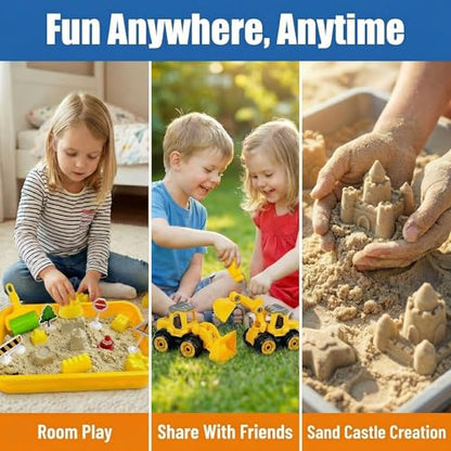 Construction Sensory Bin，Sand Kit Gift for boys girls, Sensory Play Toys - style: Construction