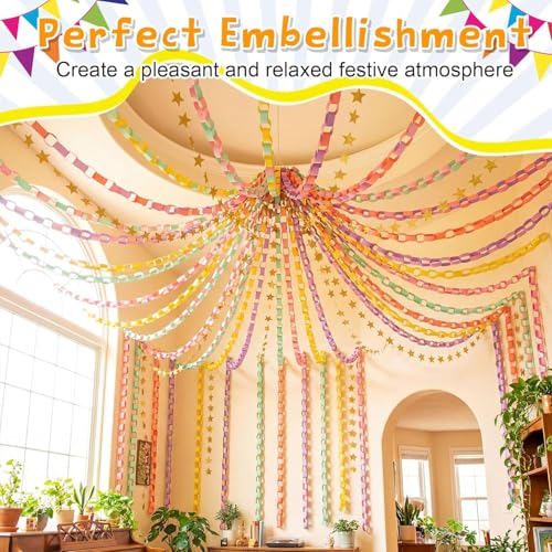 360 Sheets Paper Chain Garland Paper Kit, 3 x 8 in, Vibrant - color: Vibrant, size: 3 x 8 in