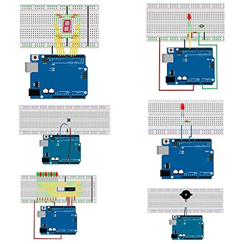Kuman Arduino-Compatible R3 Board Starter Kit with Sensors, Breadboard, Jumper Wires, Motors, LCD, Tutorial for Beginners to Learn Robotics Coding and Electronics Projects