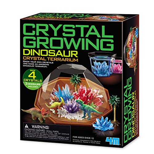 4M Crystal Growing - Dino Crystal Growing Kit - Explore Science, Creativity, and STEM Learning with a Vibrant Terrarium Kit, Custom Colors, and a Fun Dinosaur-Themed Adventure - style: Crystal Growing Dinosaur Terrarium
