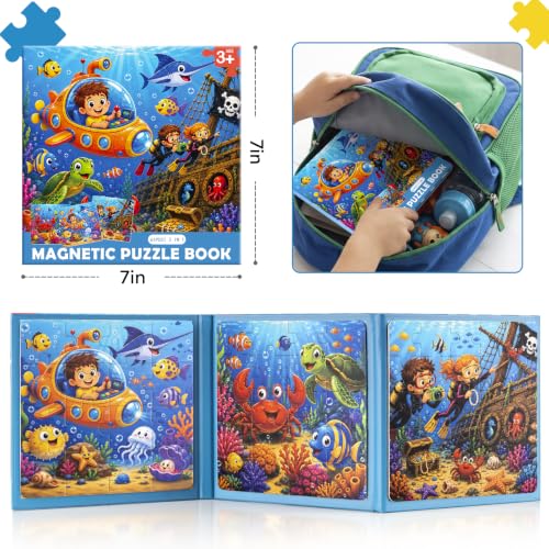Biarek Underwater Adventure Magnetic Puzzles for Kids 3-5, 61-Piece Set - color: Underwater Adventure - 61 Pieces