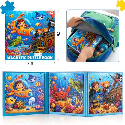 Biarek Underwater Adventure Magnetic Puzzles for Kids 3-5, 61-Piece Set - color: Underwater Adventure - 61 Pieces