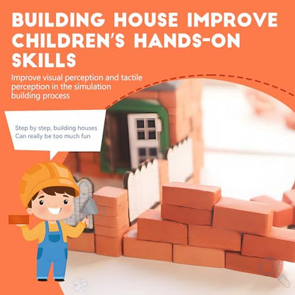 Brick House Building Kit for Kids 6+, Clay Brick Construction Set