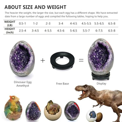 Amethyst Crystal Rock Qurartz Geode Cluster Natural Raw Amethyst Stone Real Healing Crystals 3-3.5LB - size: 3-3.5 Pound(4.5-5 Inch)