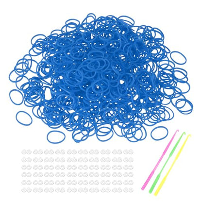 MECCANIXITY 1800 Pcs Loom Rubber Bands Kit with 75 Pcs S-Clips 3-Hooks Rubber Bands Refill Bracelet Making Kits for Weaving DIY Handcrafts Gift, Blue - color: Blue