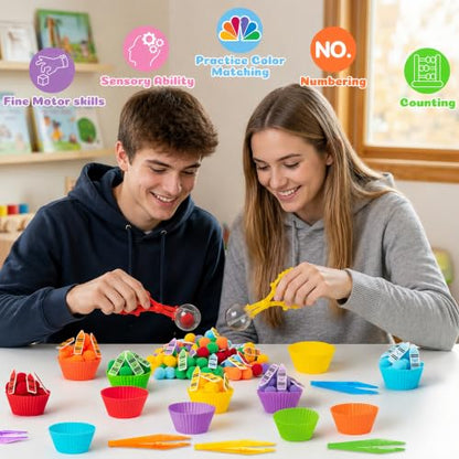 EZdhuawuse Crayon Sensory Bin Fillers, 321Pcs Back to School Fine Motor Set