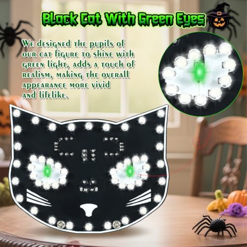 Halloween Black Cat Soldering Project, ICSTATION DIY Touch Control LED Cat Soldering Training Kit With 3 Lighting Modes Brightness Adjustment Soldering Practice Kit for Adults College Education
