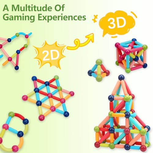 COUOMOXA Magnetic Building Blocks STEM for Toddlers: 74pcs Montessori Magnet Toys for 3 4 5 6 7 8+ Years Old Kids - Sensory Toys for Preschool Gifts-Starter Set - Birthday Gift for Boys Girls - style: 74 PCS