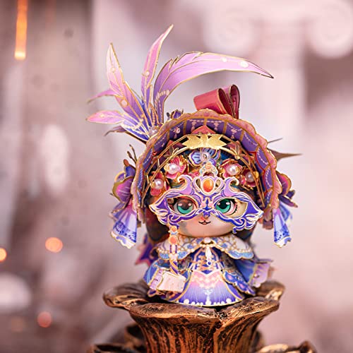 MU 3D Metal Puzzle for Adult Romeo and Juliet Masque Cat Figures Model Assembling, Metal Model Kits Miniature Building, Brain Teaser Love Gift Home Decor - style: Juliet Masque Cat
