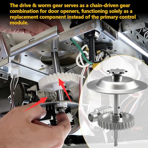 Upgrade Aluminum Alloy Drive and Worm Gear Kit Compatible with LiftMaster Craftsman Chamberlain Master Mechanic Garage Master Door Opener Access System Replace# 41A2817 41C4220 41C4220A