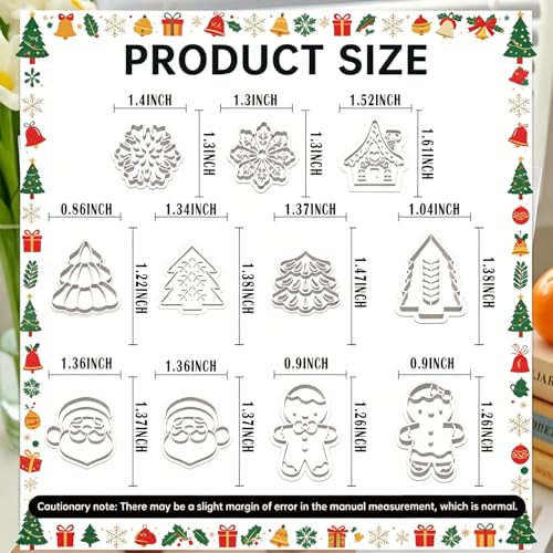 11 Pcs Holiday & Woodland Polymer Clay Cutters Set - Mushroom, Snowflake, Christmas Tree & Animal Shaped Clay Cutters for Polymer Clay Jewelry Making, Perfect Christmas & Animal Lover Gift - color: Santa