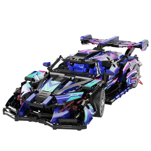 APAWR Sports Car Building Blocks Toys for Boys & Adults - 1391 Piece Challenging Racing Car Building Kit, DIY Model Set for Age 8-14 - color: Purple