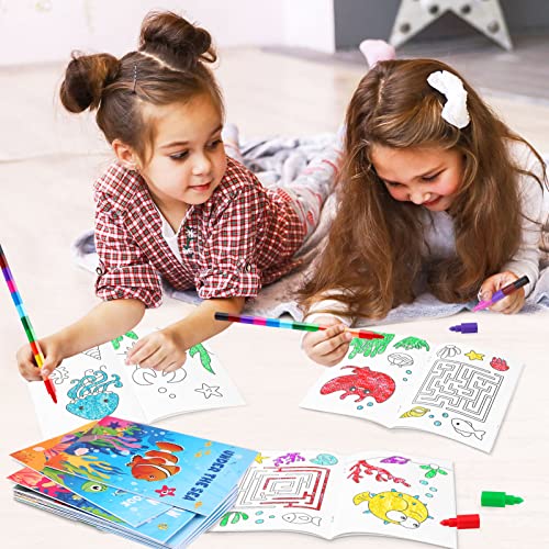BenLouis 24 Pcs Under the Sea Mini Coloring Books for Kids Party Favors - style: Ocean