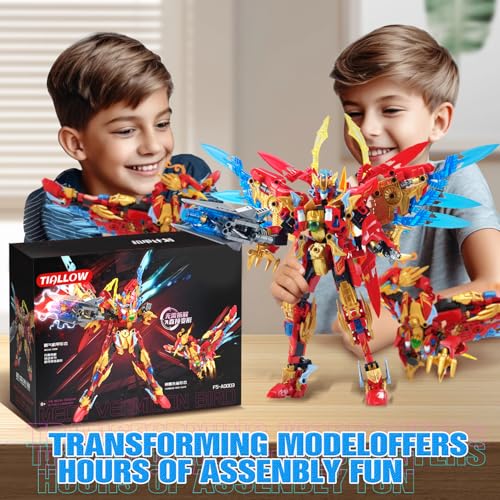 Phoenix Mecha Building Toy Transform Robotic Set Hero Figure Model Kit - style: Vermilion Bird