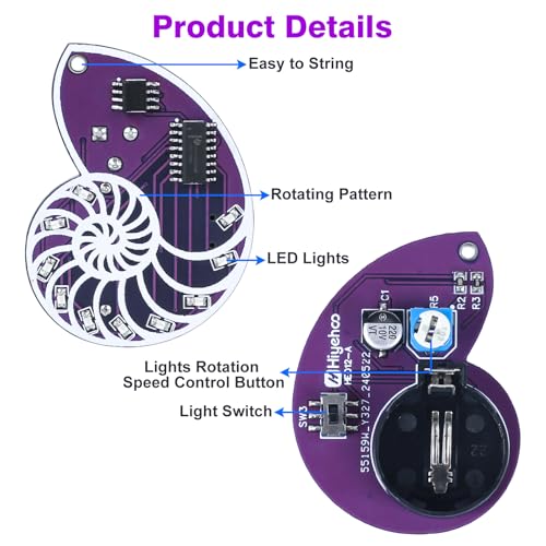 SMD Soldering Practice Kit, DIY LED Seashell Electronics Project