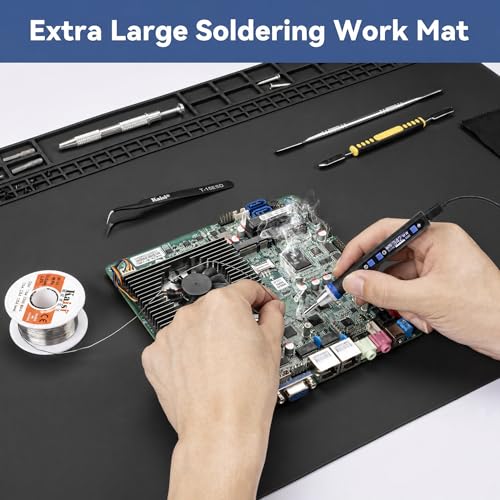 Kaisi Extra Large Soldering Mat, 932°F Heat Resistant Silicone Solder Mat - color: Black, size: 27.6'' x 15.7''