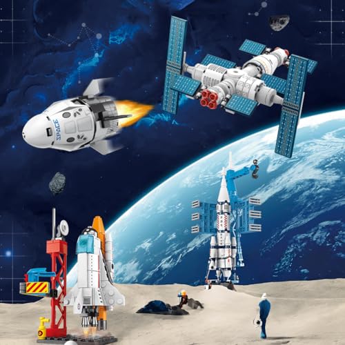 Vilbocr Space Rocket Building Blocks Set - （130-Piece ） STEM Toys for Kids Ages 6-12, Creative DIY Astronaut Adventure Kit, Cool Birthday Gifts for Boys & Girls - color: Rocket launcher