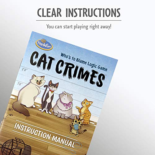 Think Fun Cat Crimes Brain Game and Brainteaser for Boys and Girls Age 8 and Up - A Smart Game with a Fun Theme and Hilarious Artwork, (1550)