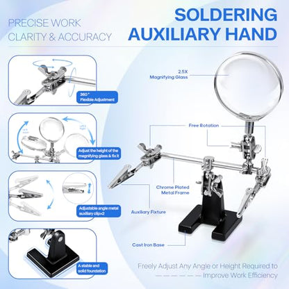 LXIANGN 2.5X Magnifying Helping Hands Soldering Station - color: Black-2