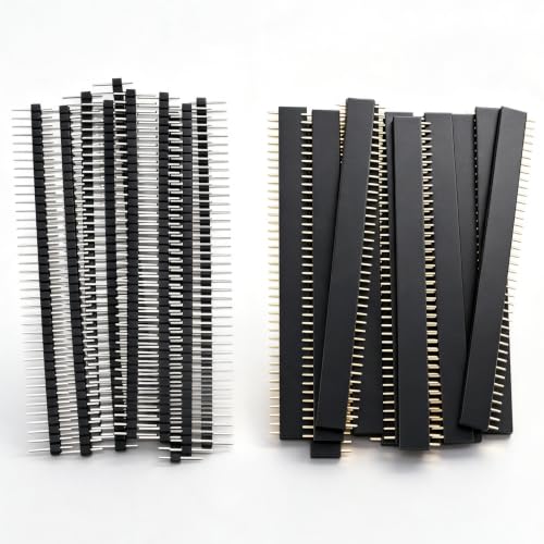 22pcs 2.54mm Male & Female Pin Header Connector, 40Pin, Black, PCB Board Pin Header - size: 22pcs-2.54mm Male & Female Pin Header Connector