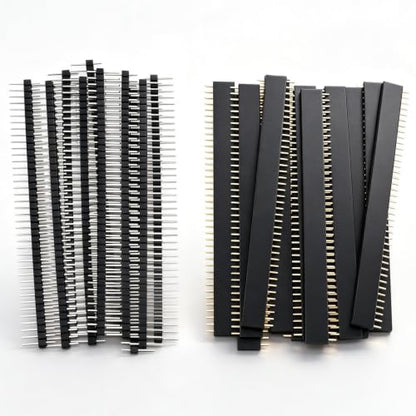 22pcs 2.54mm Male & Female Pin Header Connector, 40Pin, Black, PCB Board Pin Header - size: 22pcs-2.54mm Male & Female Pin Header Connector