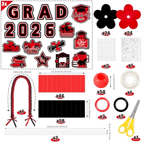 Money Leis for Graduation 2026 - Graduation Leis 2025 Red Graduations Leis - color: Money Leis - Red Black