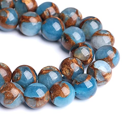 90PCS 8MM Lake Blue Cloisonne Craft Spacer Loose Beads for Jewelry Making DIY Bracelet - color: Blue Cloisonne, size: 8mm (2 strands)