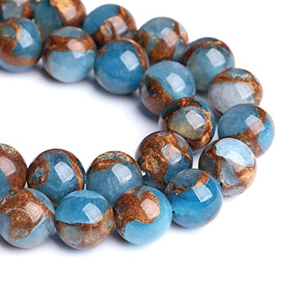 90PCS 8MM Lake Blue Cloisonne Craft Spacer Loose Beads for Jewelry Making DIY Bracelet - color: Blue Cloisonne, size: 8mm (2 strands)