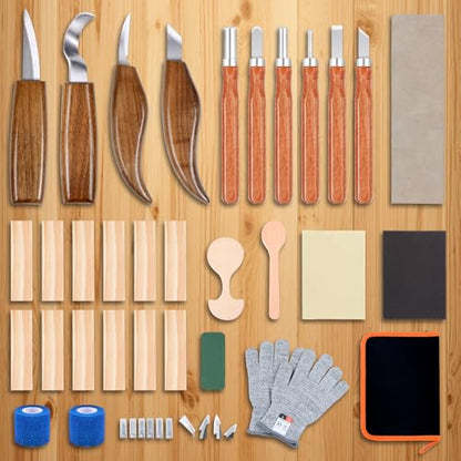 Ninonly 42pcs Wood Carving Tools Kit for Beginners
