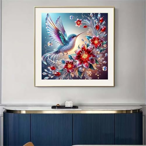 Hummingbird Diamond Art Kits for Adults,5D Full Round Diamond Painting Kits - color: Bird