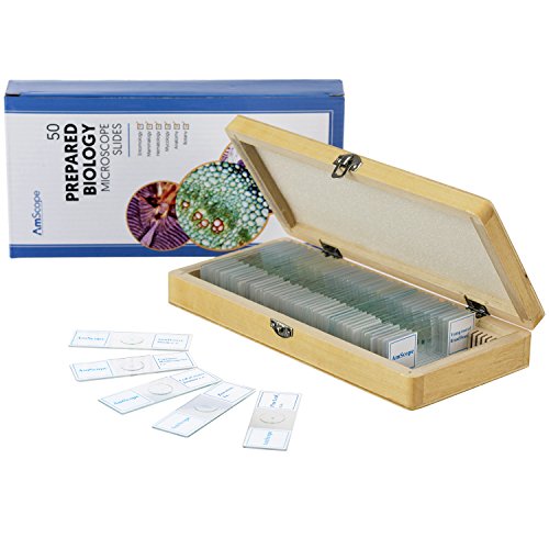 AmScope PS50A Prepared Microscope Slide Set, Biology & Pathology - style: Set