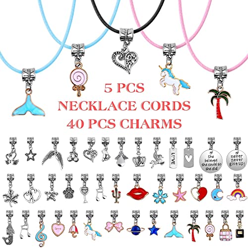 Mckanti 150 Pieces Mixed-Style Jewelry Making Kit, DIY Charm Bracelet & Necklace Craft Set with Beads, Pendants and Chains for Creative Handmade Accessories
