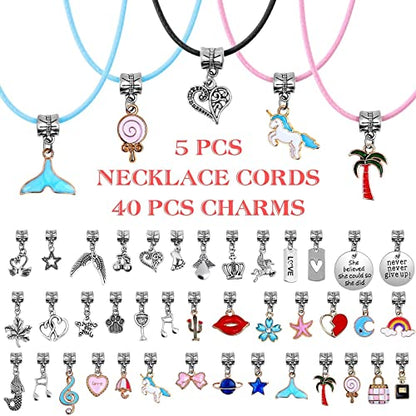 Mckanti 150 Pieces Mixed-Style Jewelry Making Kit, DIY Charm Bracelet & Necklace Craft Set with Beads, Pendants and Chains for Creative Handmade Accessories