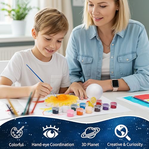 Pllieay 3D Solar System Model Kit, Solar System Kit with Display Box