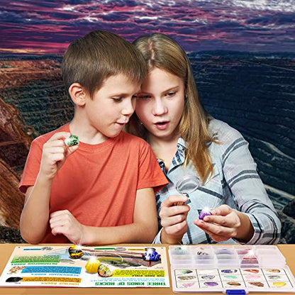 Piano Potato Rocks Collection 15 Gems Kit with ID Sheet, Geology for Kids - style: Stone Collection