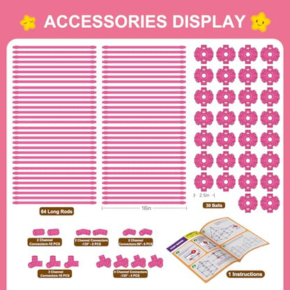 SpringFlower Fort Building Kit for Kids, for Boys and Girls - color: Pink