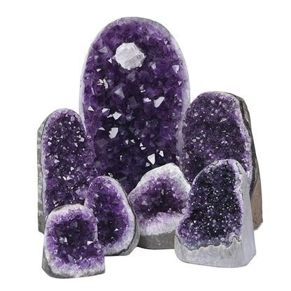 Premium Natural Amethyst Crystals Geode, 3.5-4.5 lbs Healing Crystal Stones - size: 3.5 pound - 4.5 pound