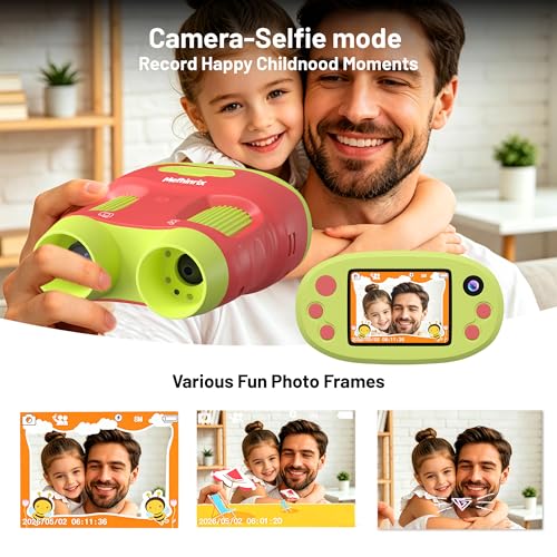 1000X Handheld Microscope for Kids 2.0" Screen 32GB Card Included - color: Red