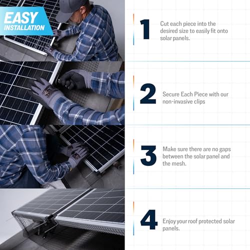 Rotak Critter Guard, 6"x100' Solar Panel Bird Prevention Roll Kit+100 Clips - size: 6" x 100' with 100 fastener clips