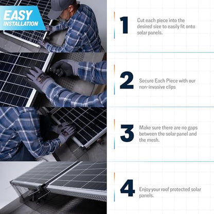 Rotak Critter Guard, 6"x100' Solar Panel Bird Prevention Roll Kit+100 Clips - size: 6" x 100' with 100 fastener clips